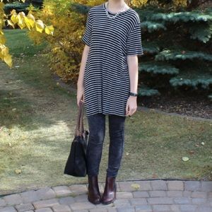 Brandy Melville Black and White Striped T-shirt dress